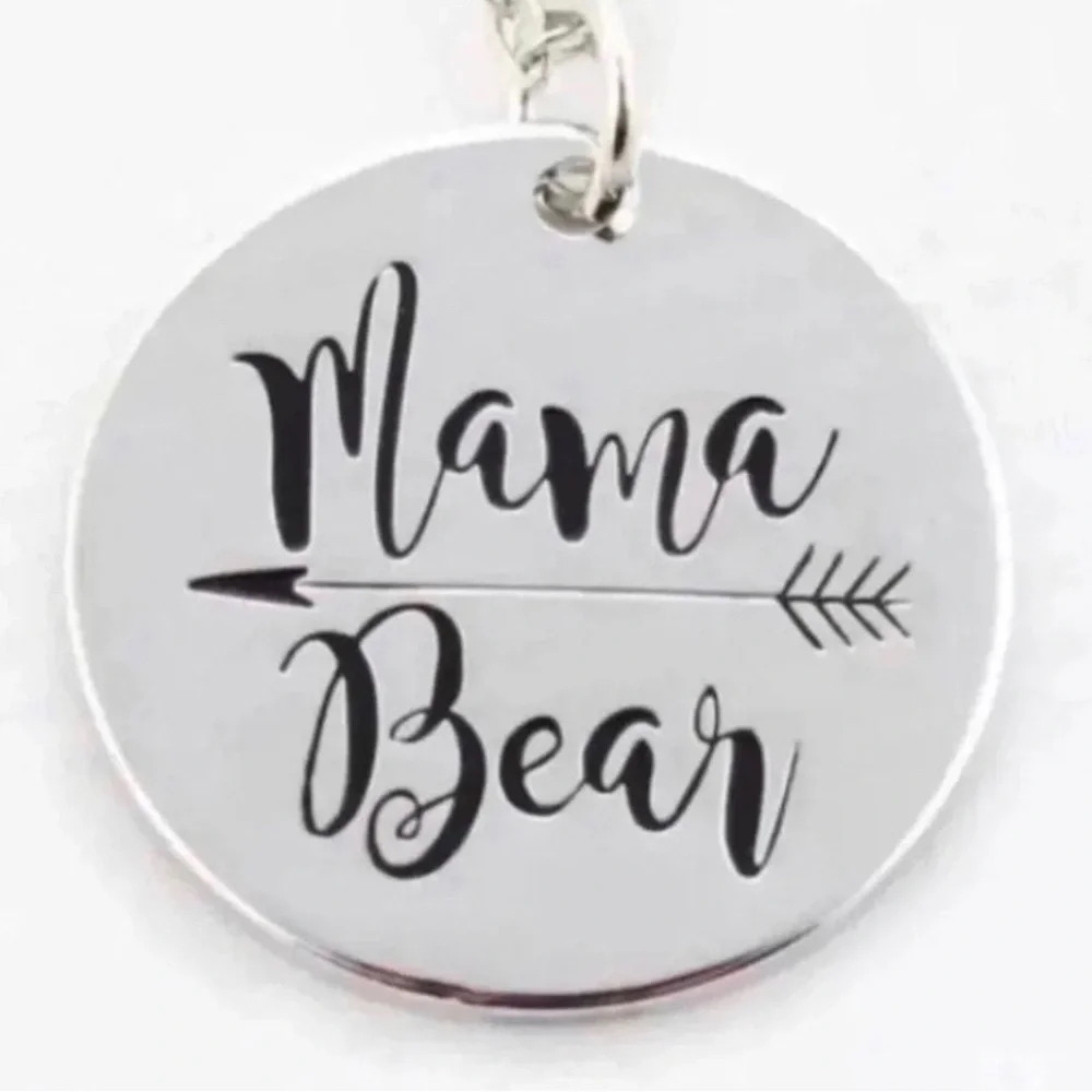 NEW Boutique Mama Bear Hand Stamped Necklace